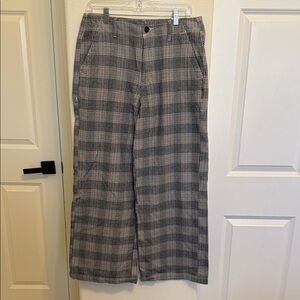 Plaid Wide Leg Plaid Trousers